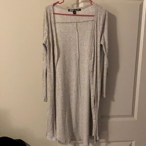 Oatmeal colored button up cardigan